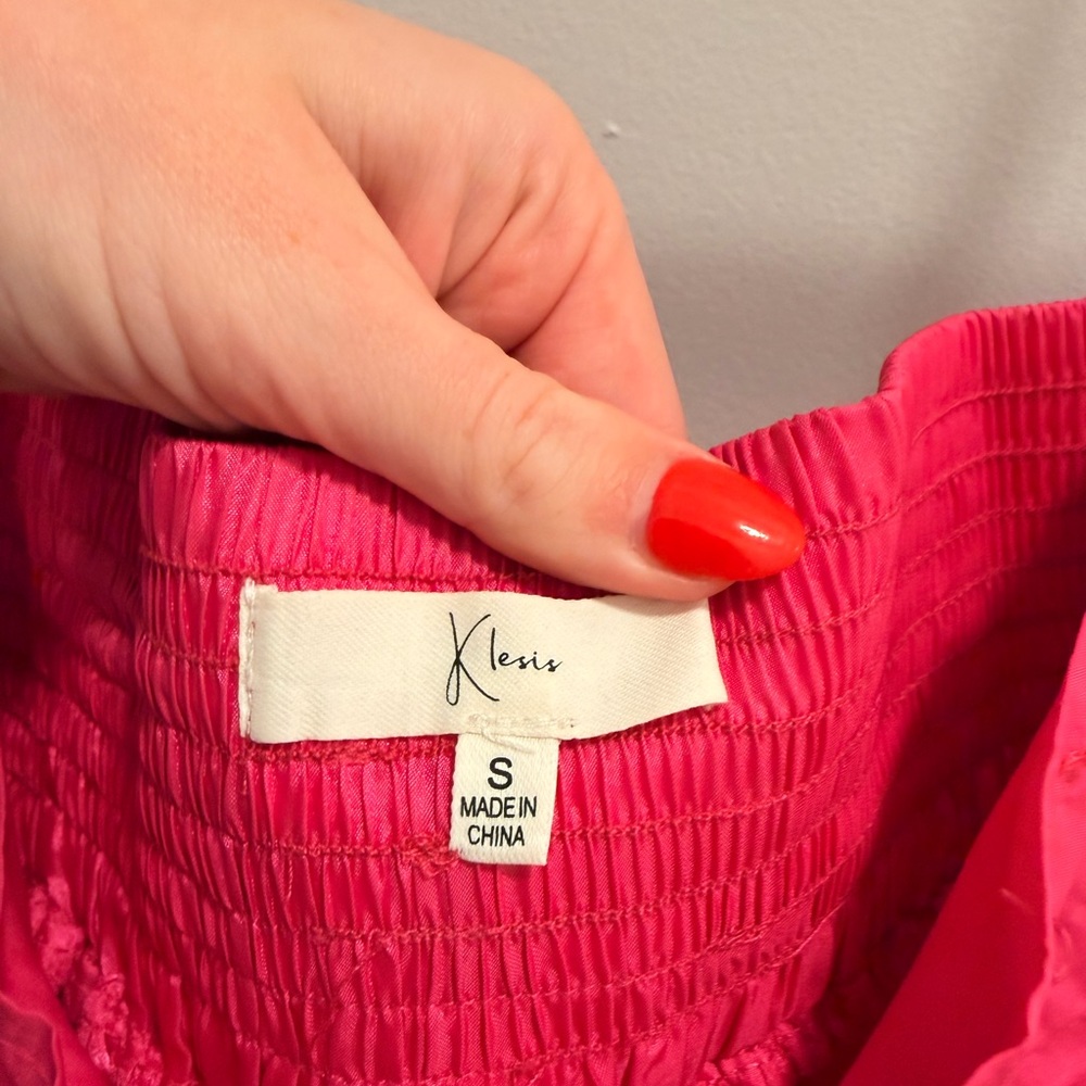 Pink Ruffled Women's Two Piece Set - Picture 2 of 3